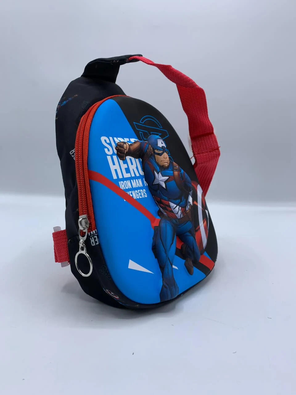 Captain America Superhero Avengers Kids School Backpack with Red Stra - Image 2