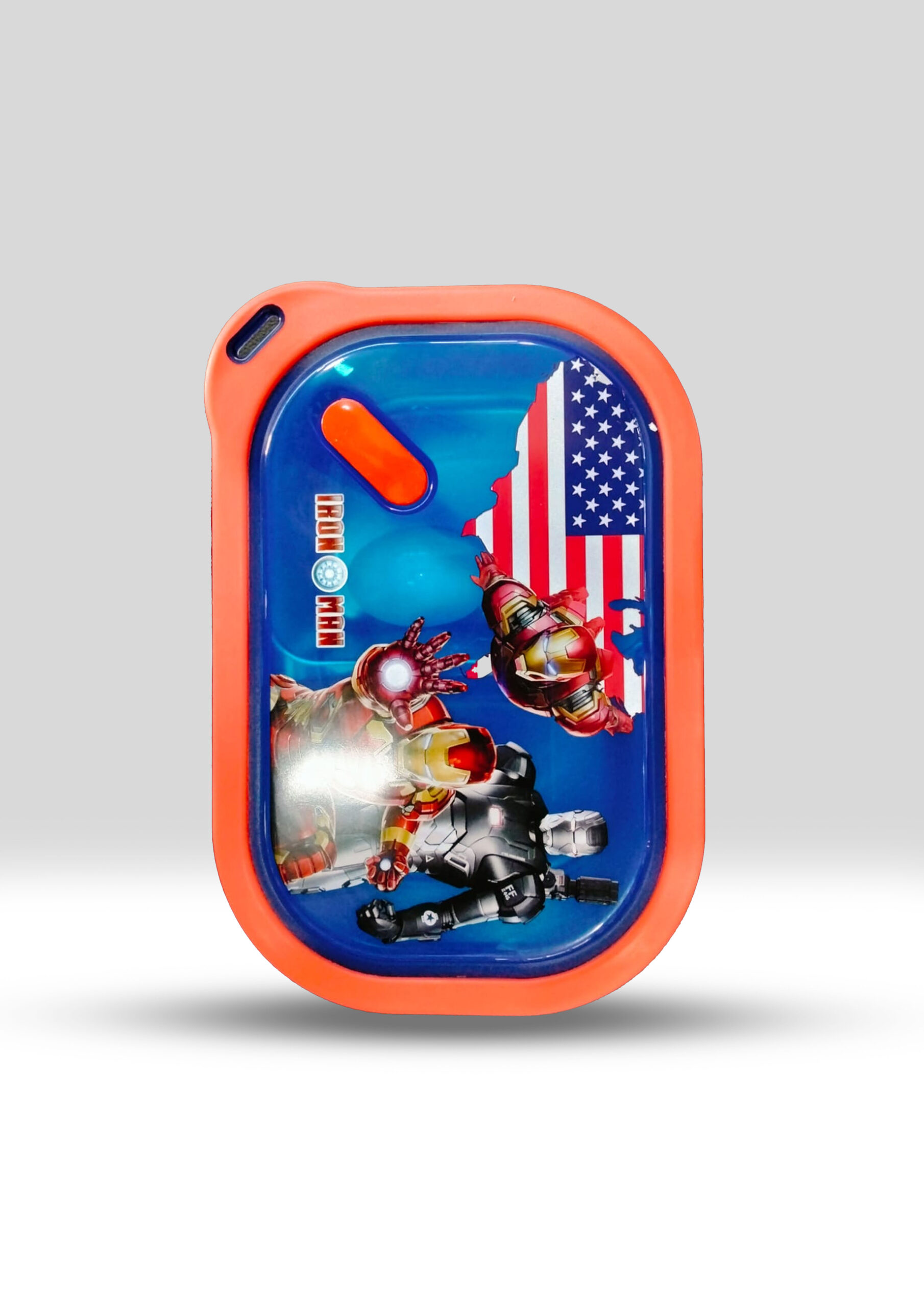 Iron Man Stainless Steel Divided Lunch Box with Spoon